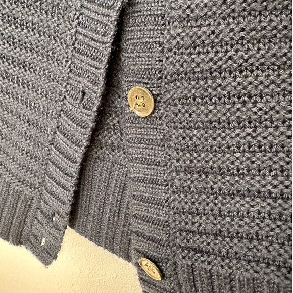 Volcom Black Knit Cardigan Gold Studded Sleeves Front Gold Buttons XS / S - Picture 8 of 16